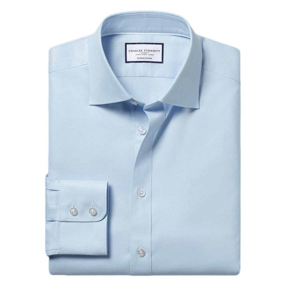 Charles Tyrwhitt Hudson Weave Shirt - Light Blue